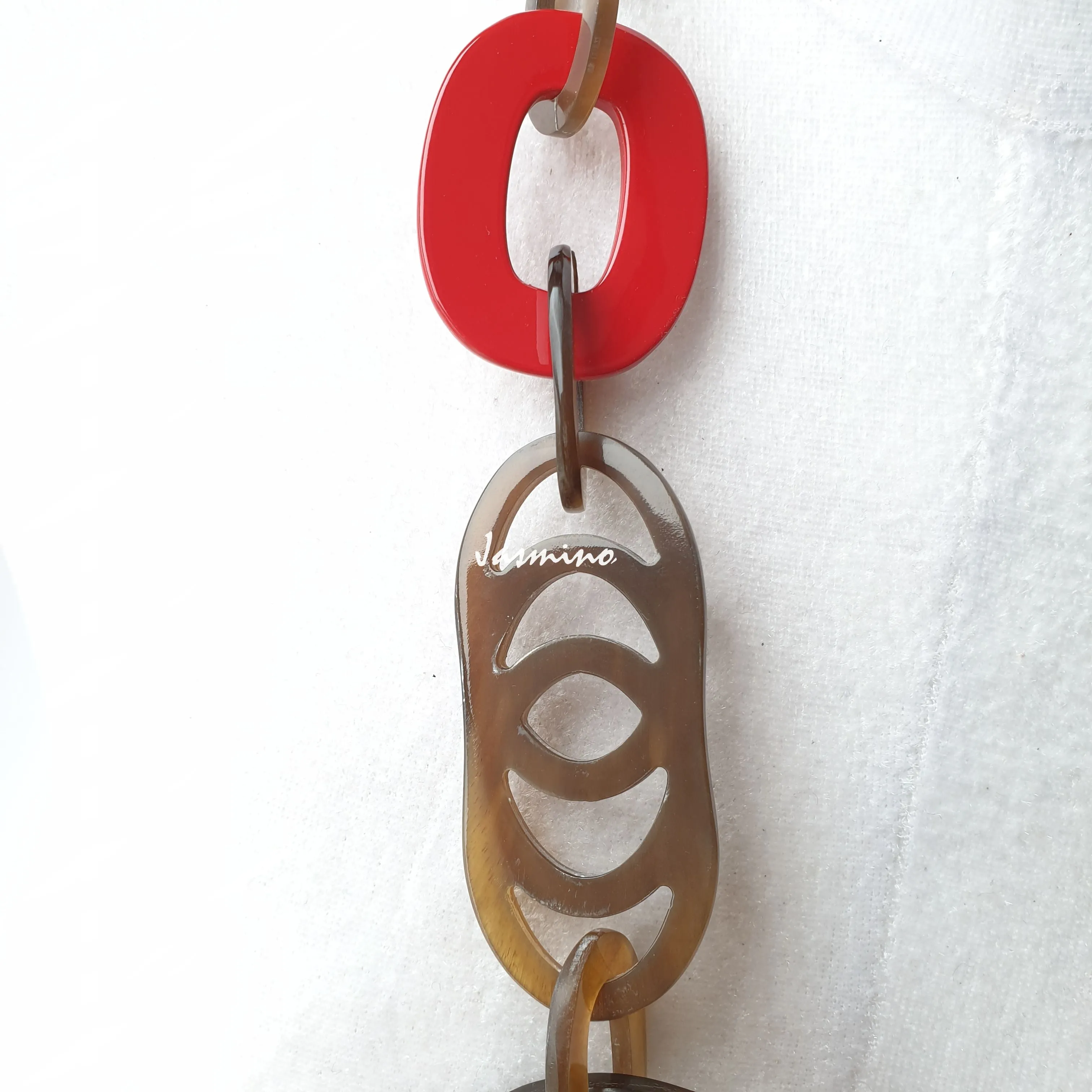 Breathtaking Trendy Necklace J18067, Made by Buffalo Horn and Lacquer