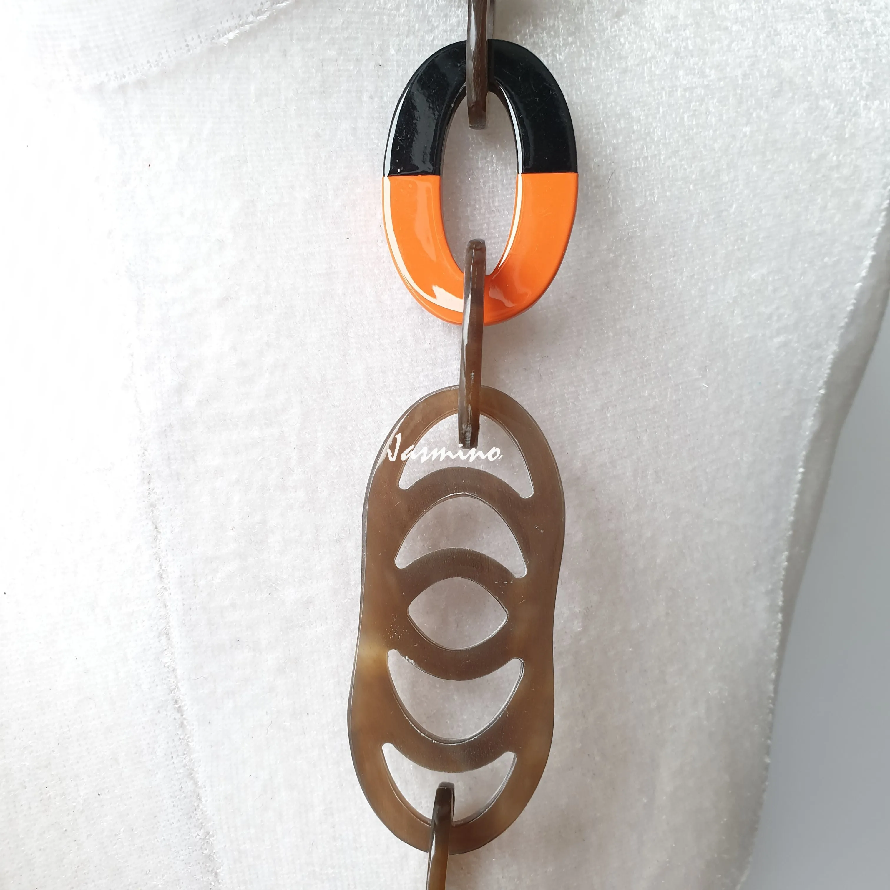 Breathtaking Trendy Necklace J18067, Made by Buffalo Horn and Lacquer