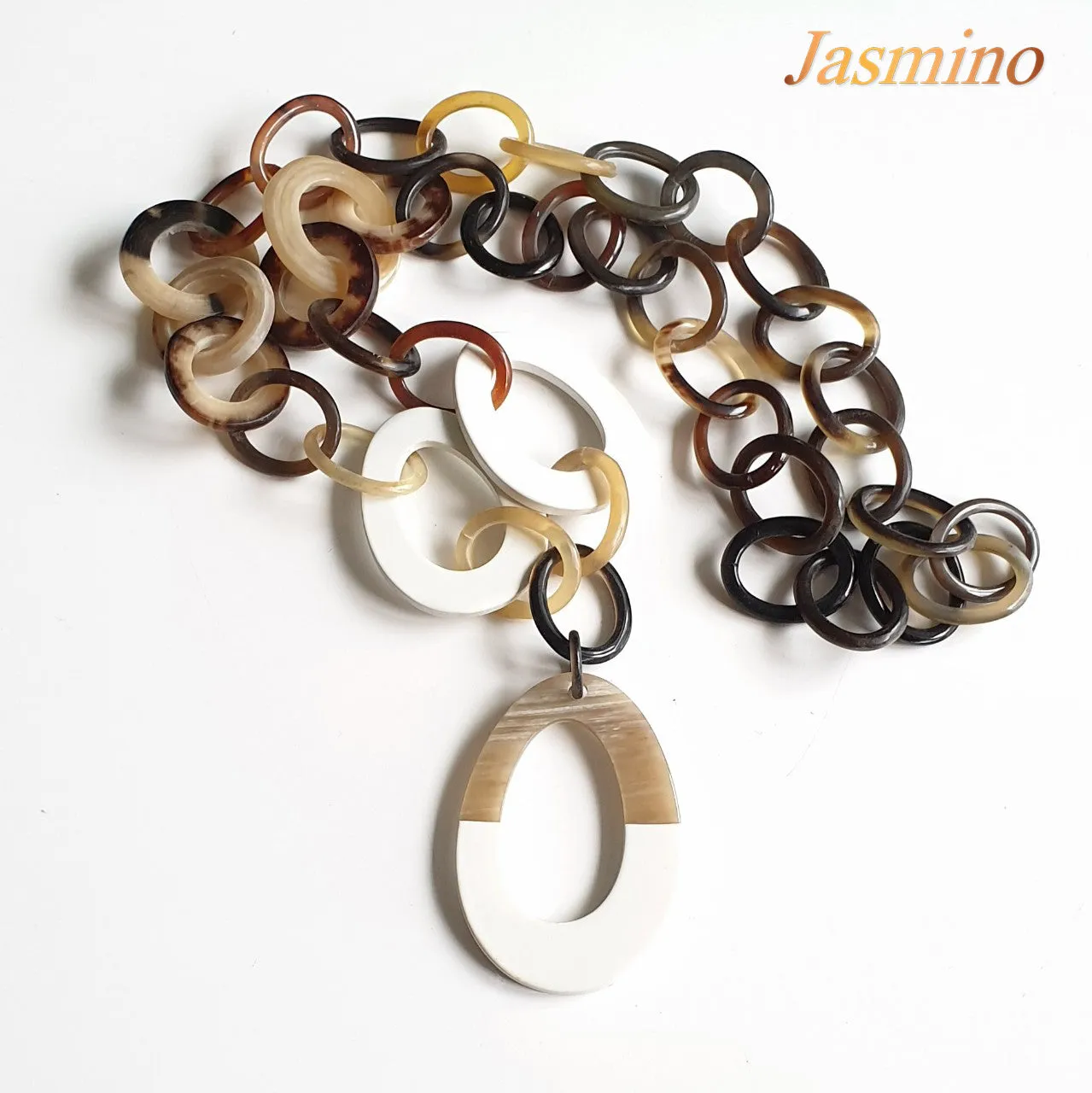 Buffalo Horn Necklace J17405, Natural Handmade from Vietnam