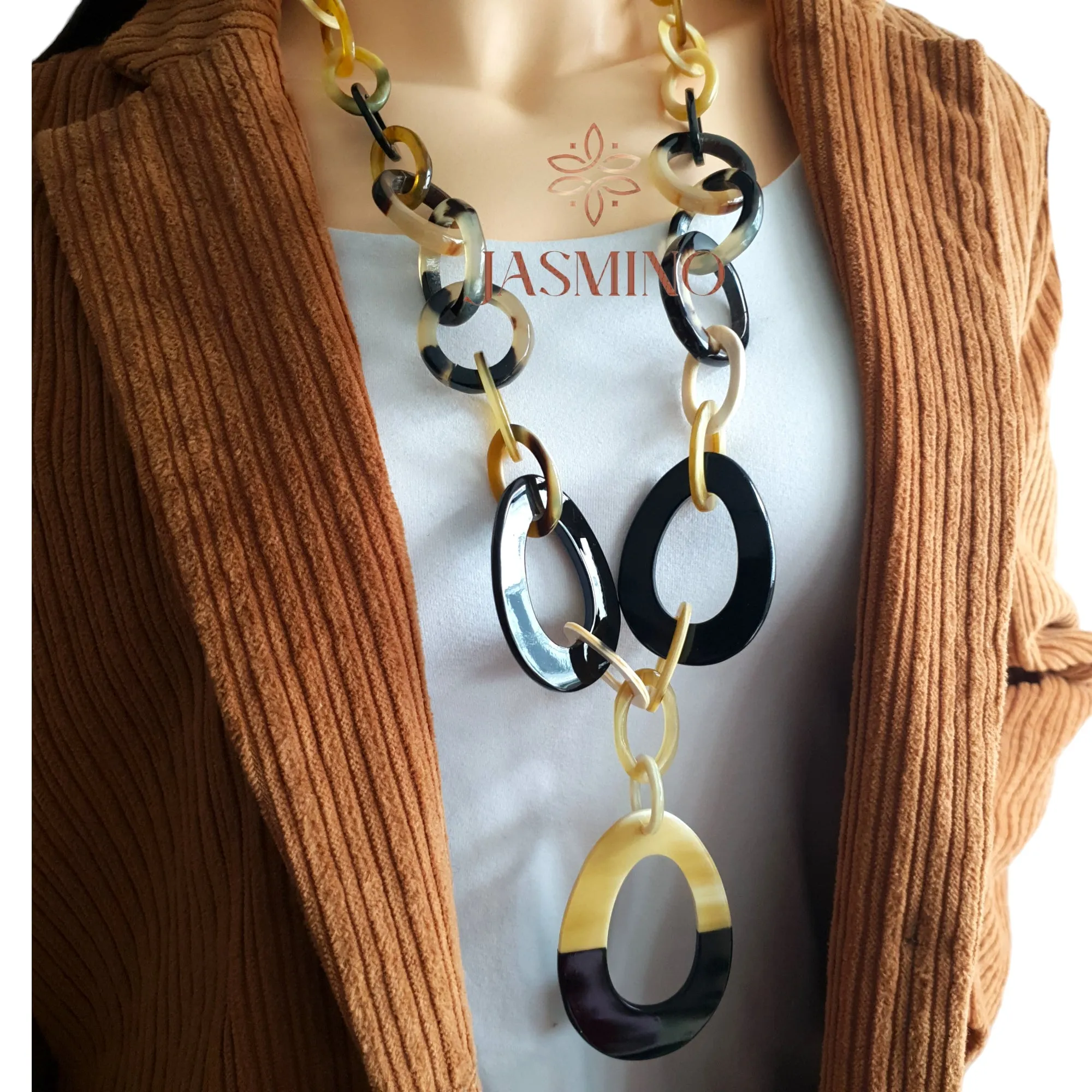 Buffalo Horn Necklace J17405, Natural Handmade from Vietnam
