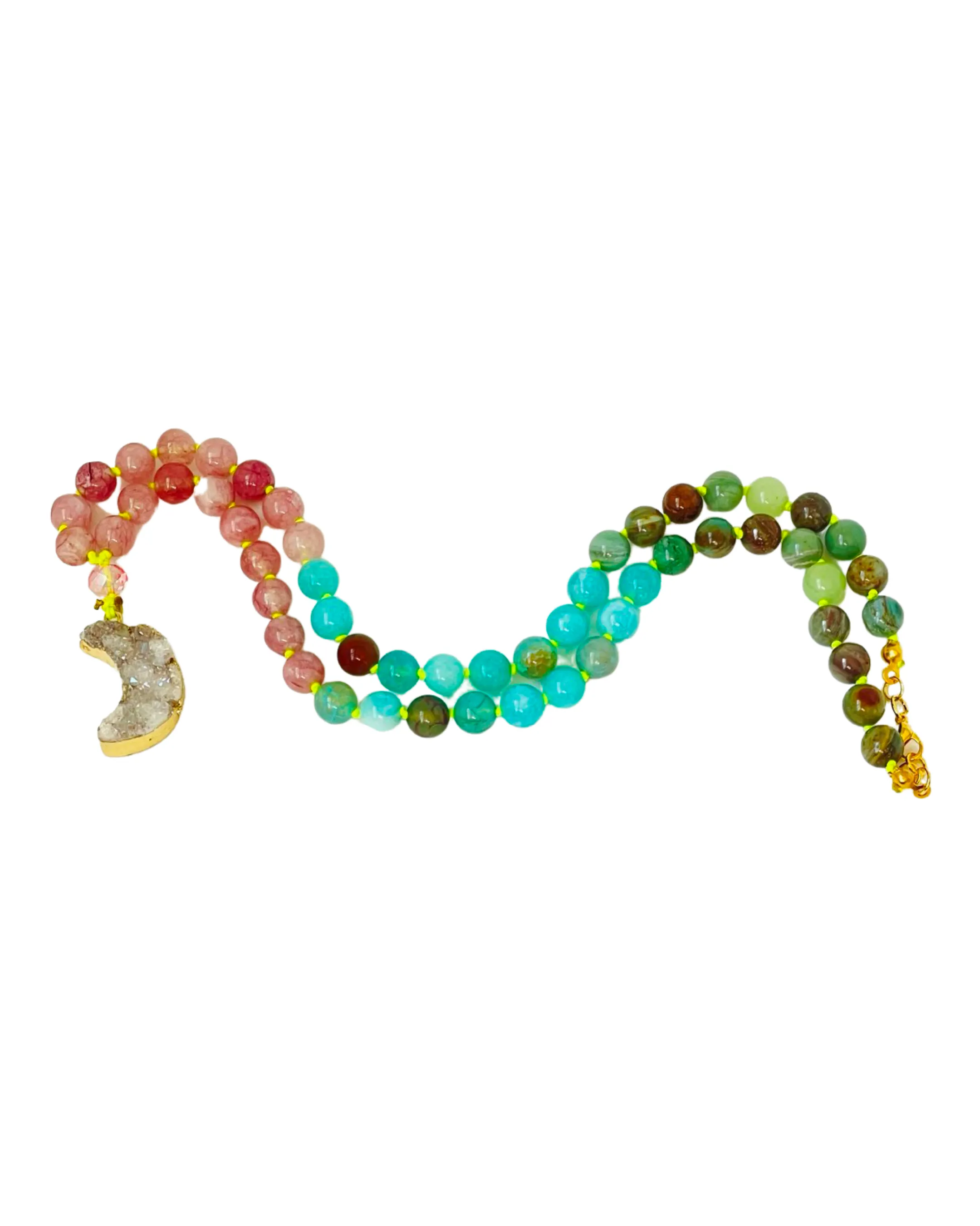 Crescent in Love Half Mala Necklace