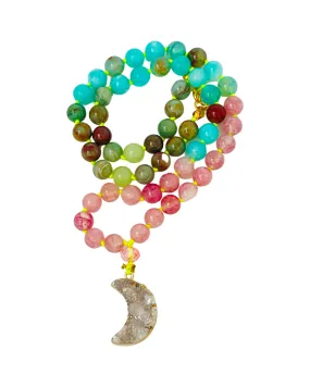 Crescent in Love Half Mala Necklace