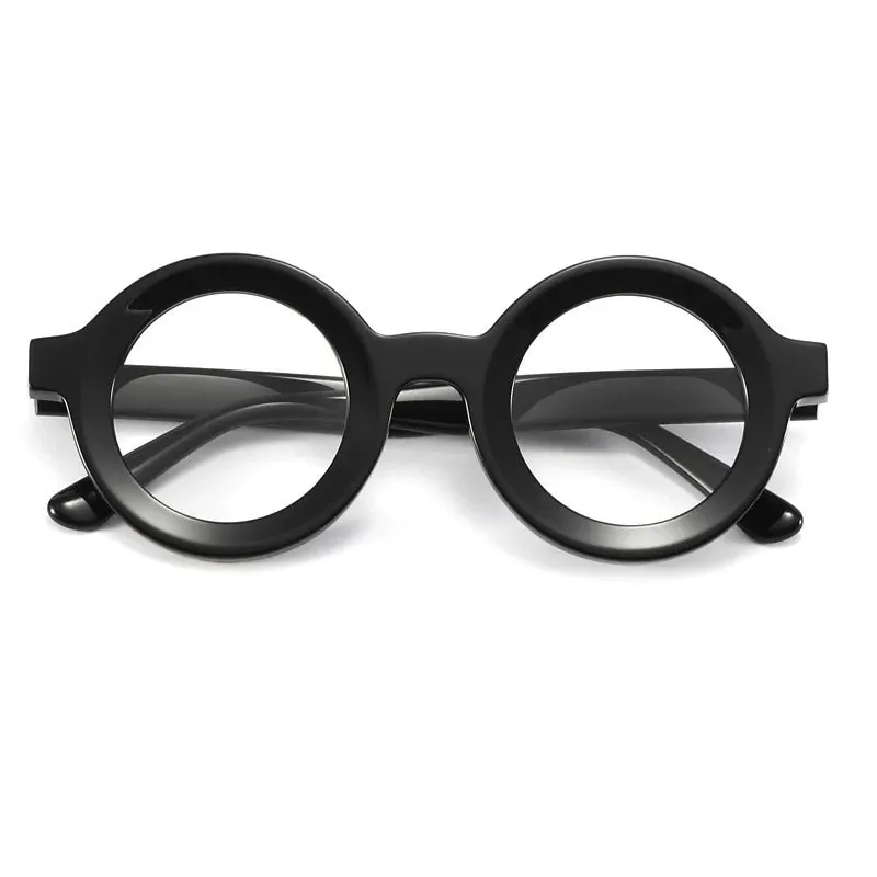 Cubojue Unisex Full Rim Round Acetate Reading Glasses 350697