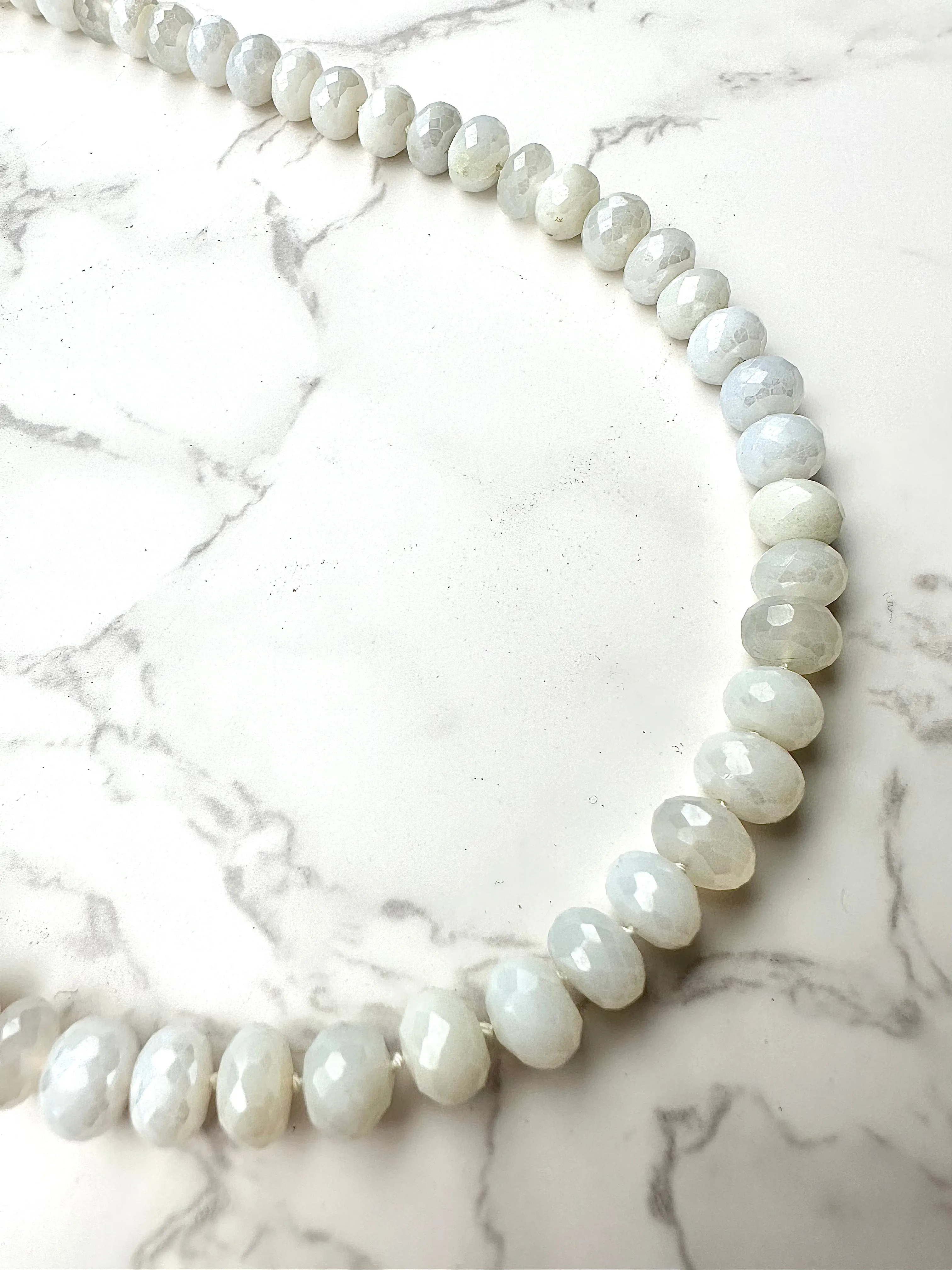 Faceted Mystic Moonstone Necklace