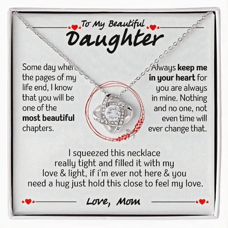Gift For Daughter From Mom, Necklace For Daughters Daughter Necklaces From Mom With Jewelry To My Knot
