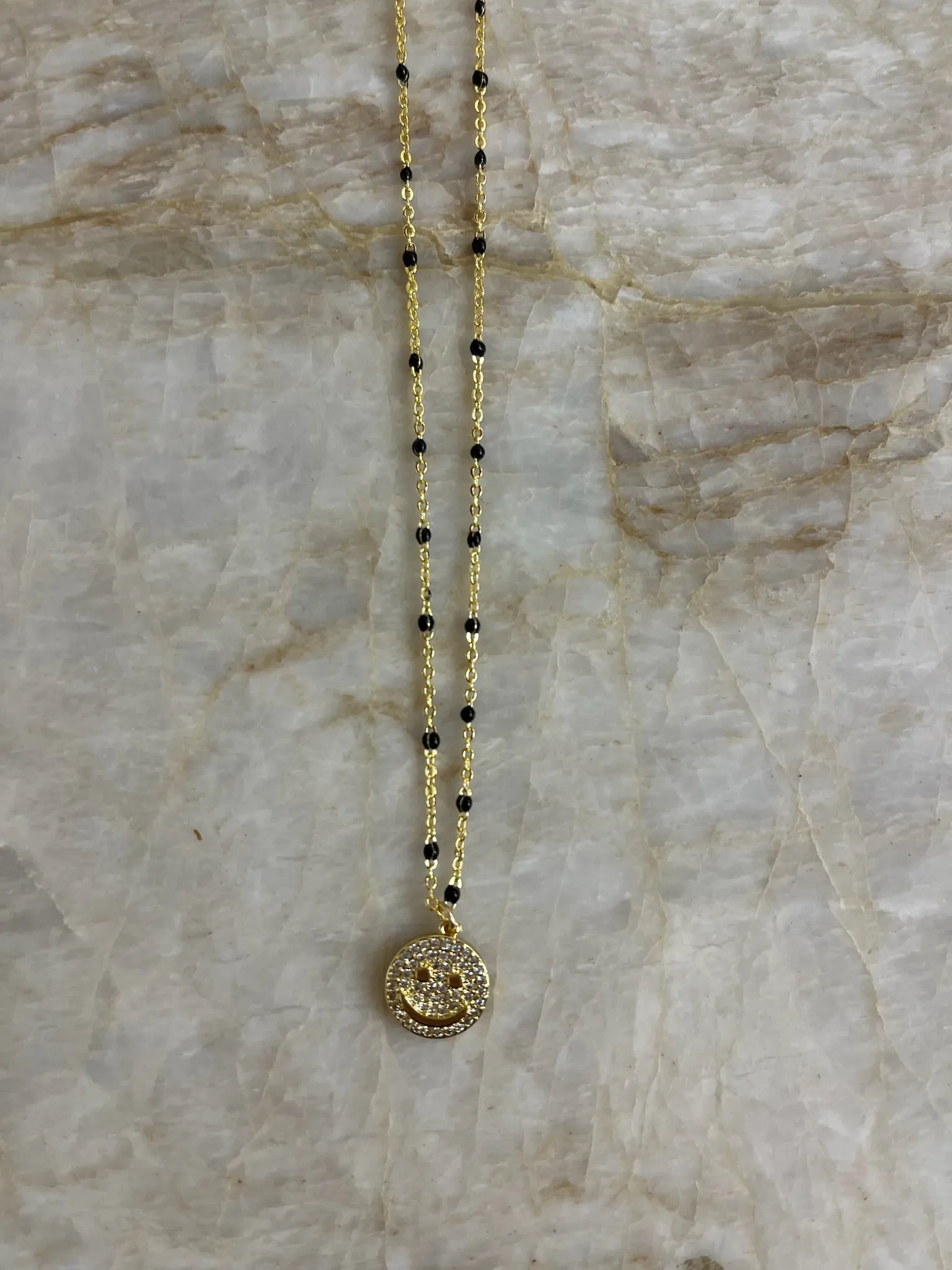 Pavé Smiley Enamel Chain