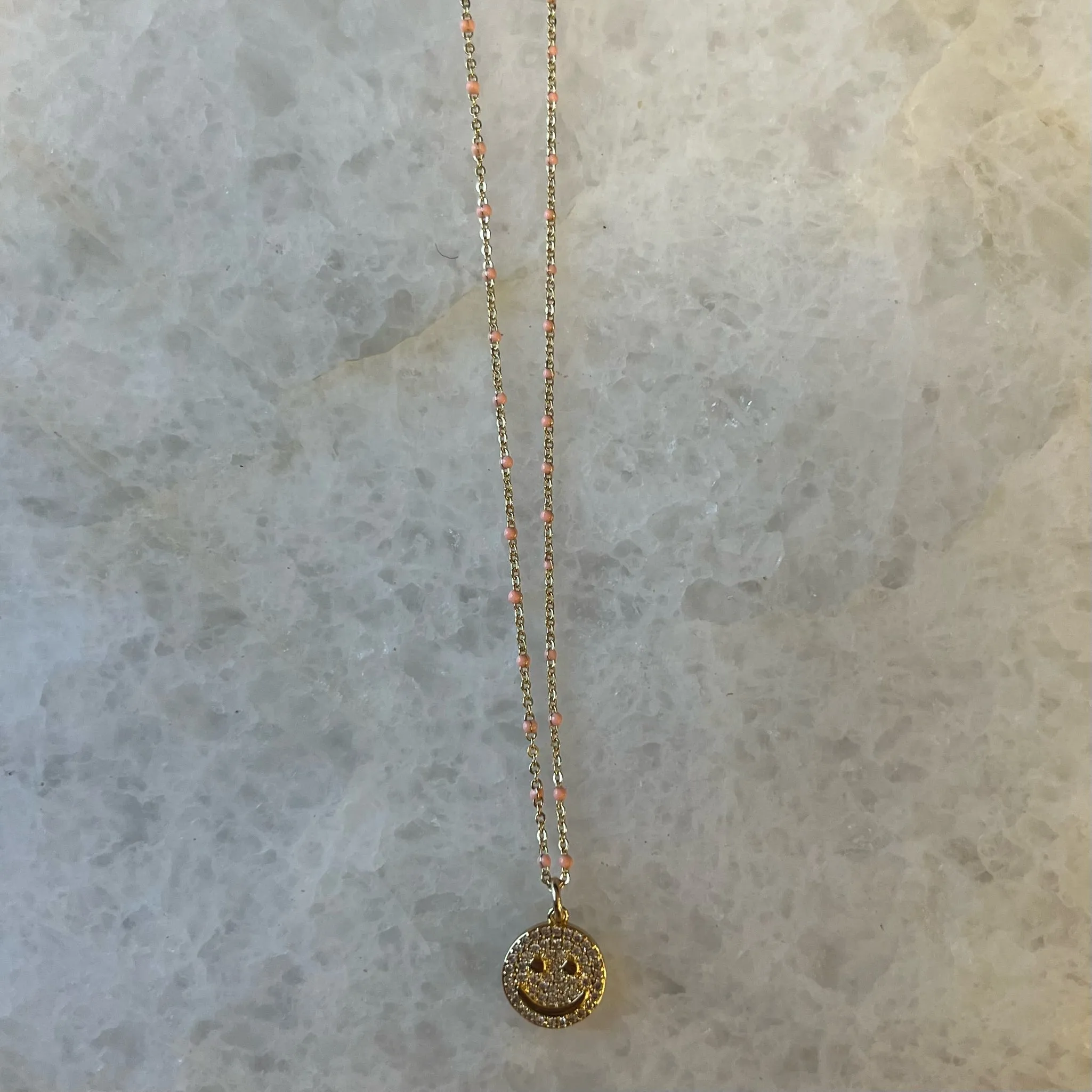 Pavé Smiley Enamel Chain