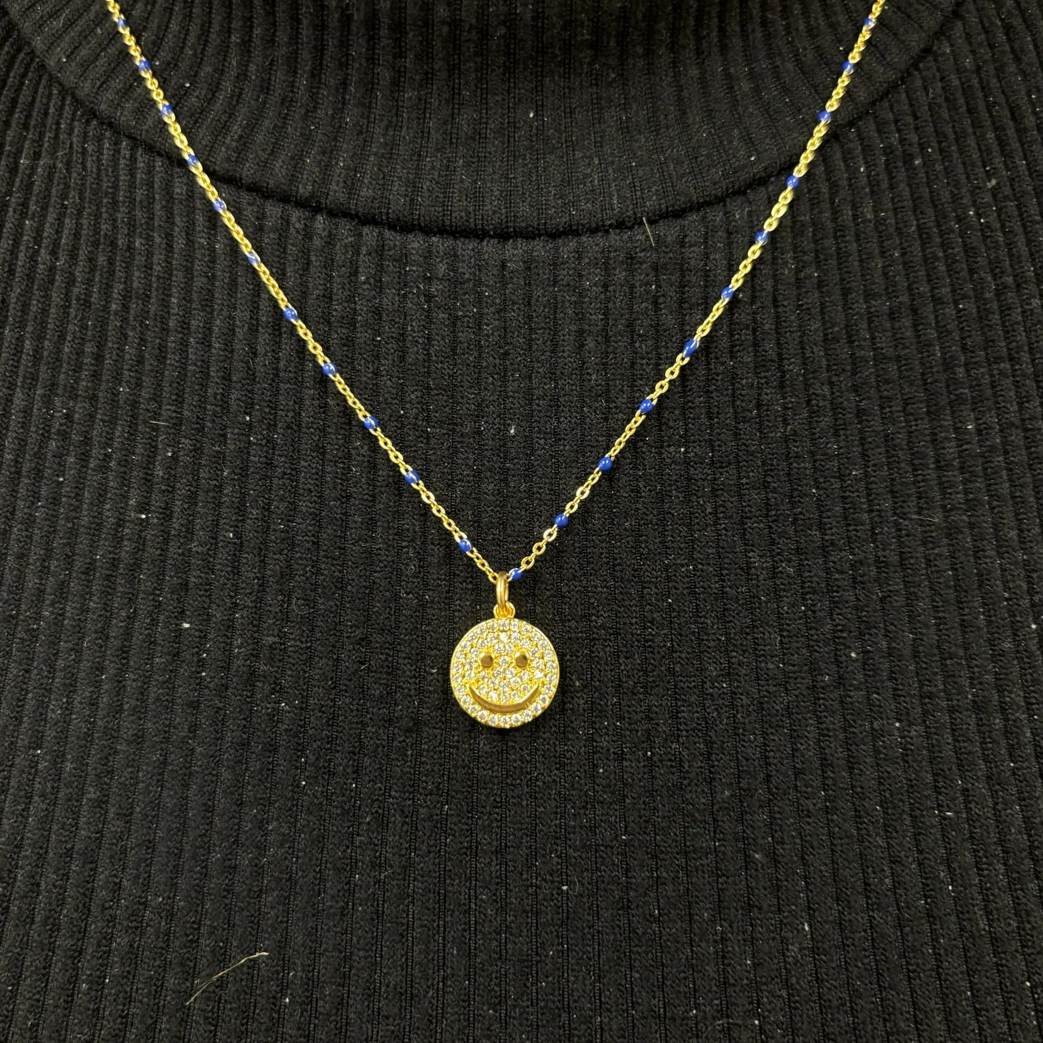 Pavé Smiley Enamel Chain