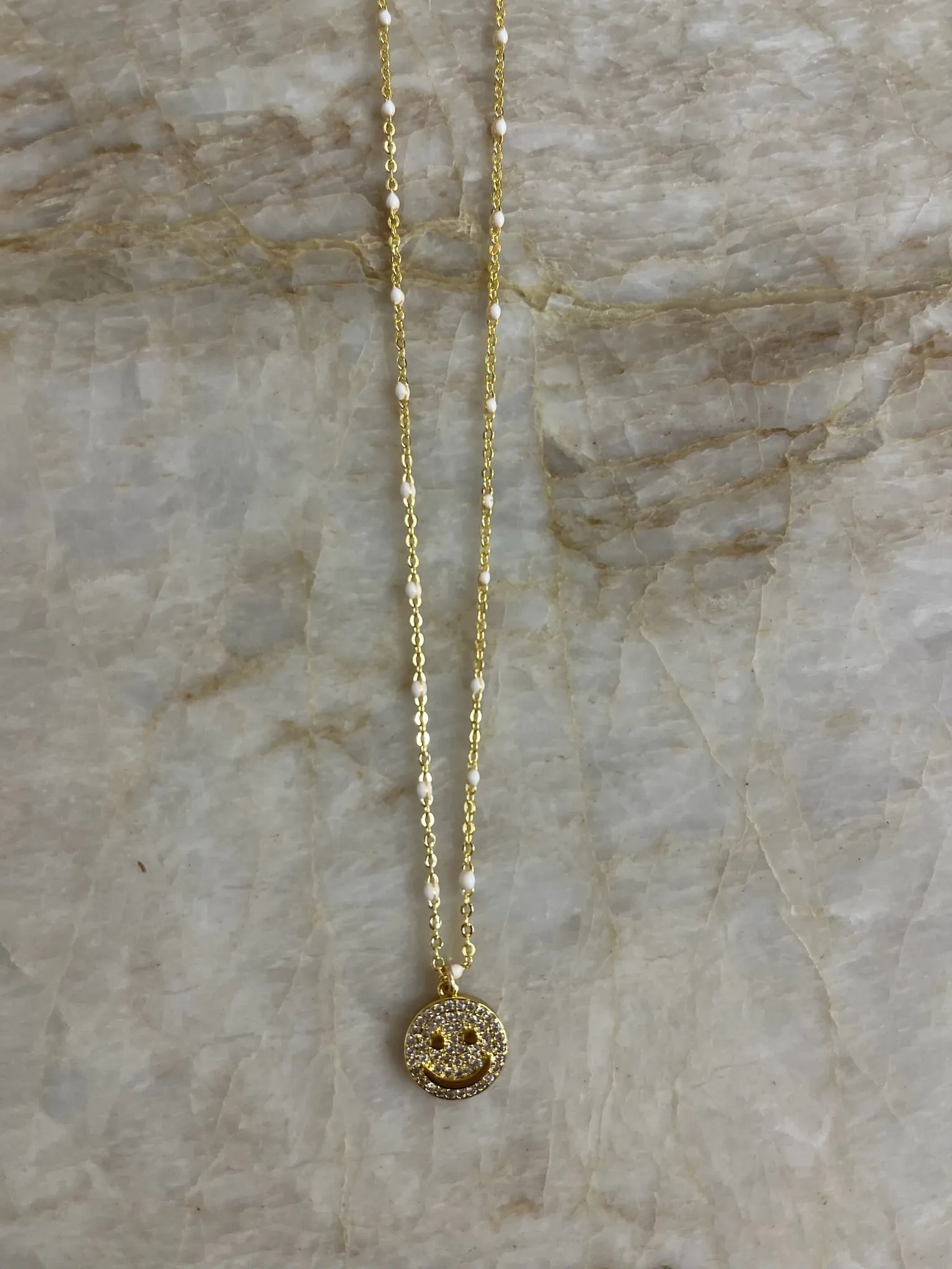 Pavé Smiley Enamel Chain
