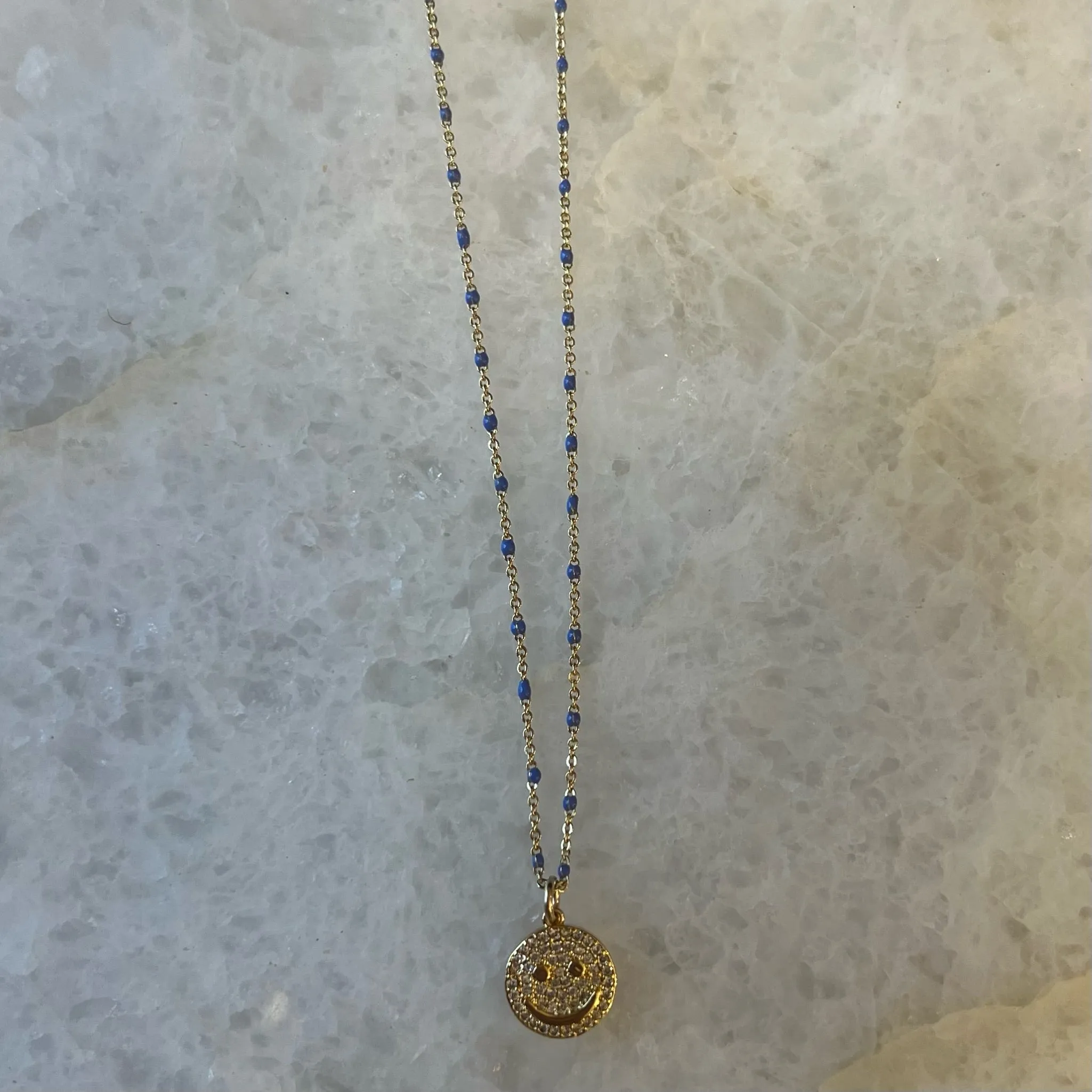 Pavé Smiley Enamel Chain