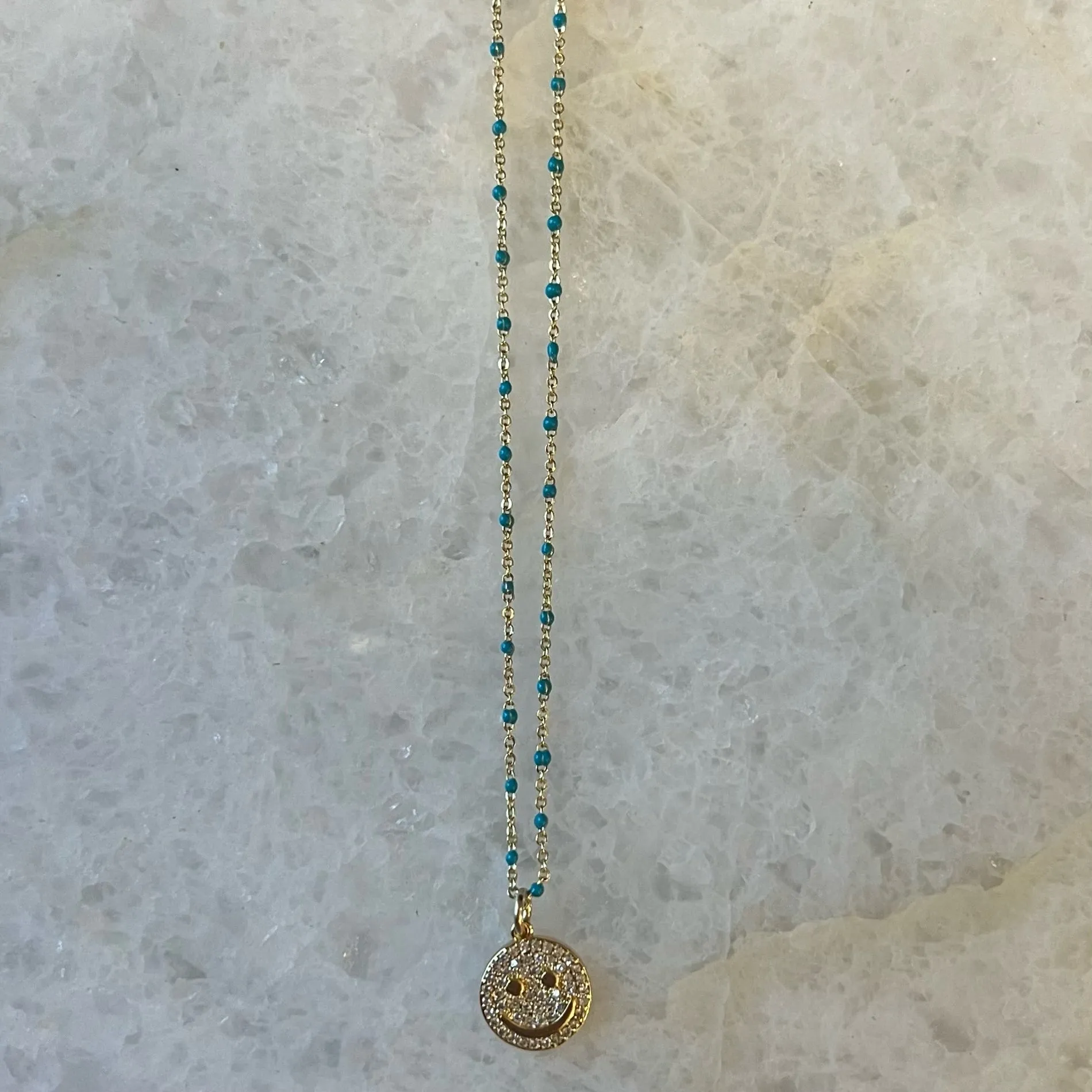 Pavé Smiley Enamel Chain