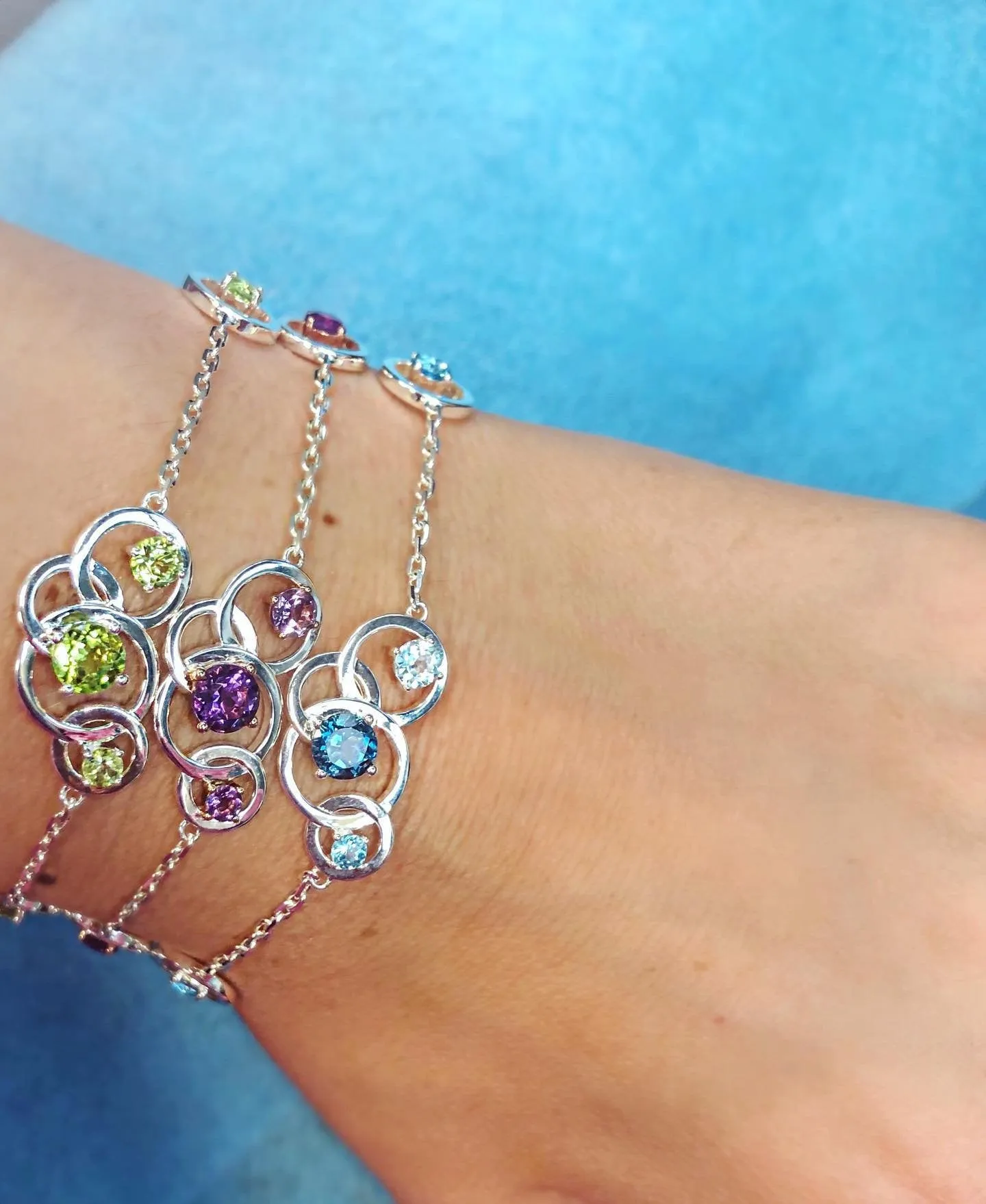 Silver Amethyst bracelet.