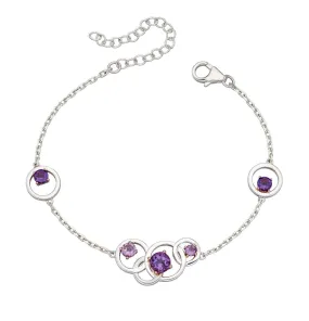 Silver Amethyst bracelet.