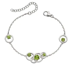 Silver Peridot bracelet.