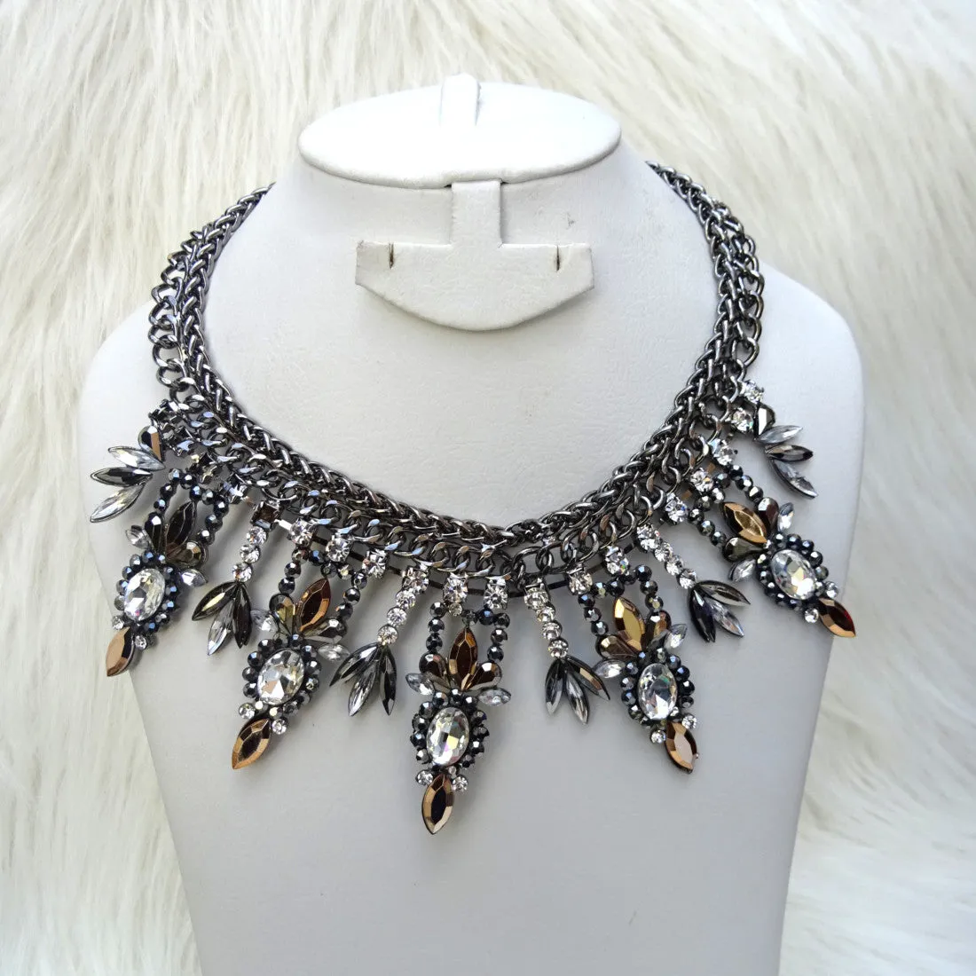 Statement Retro Silver Necklace Jewellery