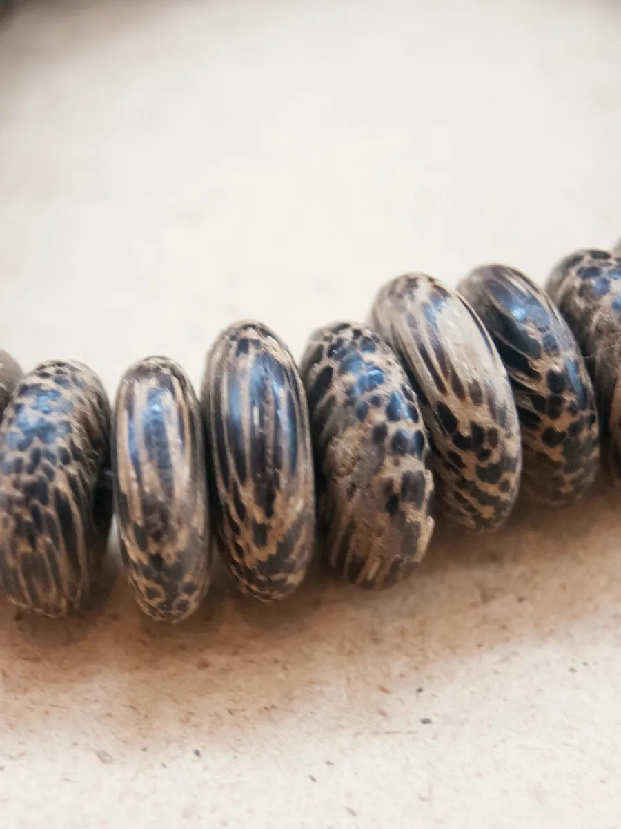Tan Disc Wood Beaded Bracelet